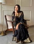 RICH LOOK BANARASI SILK WEAVING WORK SAREE WITH UNSTITCHED BLOUSE FESTIVE WEAR WHOLESALE PRICE ETHNIC GARMENT (11)