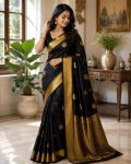 RICH LOOK BANARASI SILK WEAVING WORK SAREE WITH UNSTITCHED BLOUSE FESTIVE WEAR WHOLESALE PRICE ETHNIC GARMENT (4)