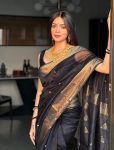 RICH LOOK BANARASI SILK WEAVING WORK SAREE WITH UNSTITCHED BLOUSE FESTIVE WEAR WHOLESALE PRICE ETHNIC GARMENT (11)