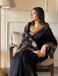 RICH LOOK BANARASI SILK WEAVING WORK SAREE WITH UNSTITCHED BLOUSE FESTIVE WEAR WHOLESALE PRICE ETHNIC GARMENT (11)