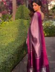 RICH LOOK BANARASI SILK WEAVING WORK SAREE WITH UNSTITCHED BLOUSE FESTIVE WEAR WHOLESALE PRICE ETHNIC GARMENT (10)