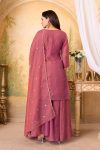 RICH LOOK BERRY SILK EMBROIDERY, SEQUENCE & CODING WORK TOP PALAZZO WITH DUPATTA WEDDING WEAR WHOLESALE PRICE ETHNIC GARMENT (2)