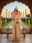 RICH LOOK BUTTERFLY NET SEQUENCE EMBROIDERY WORK TOP PALAZZO WITH DUPATTA PARTY WEAR WHOLESALE PRICE ETHNIC GARMENT (1)
