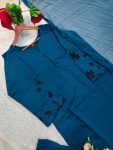 RICH LOOK CHANDERI COTTON EMBROIDERY SEQUENCE WORK TOP BOTTOM WITH DUPATTA FESTIVE WEAR WHOLESALE PRICE ETHNIC GARMENT (9)