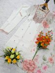 RICH LOOK CHANDERI SEQUENCE EMBROIDERY WORK TOP BOTTOM WITH DUPATTA FESTIVE WEAR WHOLESALE PRICE ETHNIC GARMENT (4)