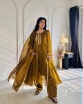 RICH LOOK CHIFFON BURBERRY SILK FANCY READYMADE LACE WORK TOP BOTTOM WITH DUPATTA FESTIVE WEAR WHOLESALE PRICE ETHNIC GARMENT (4)