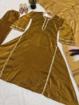 RICH LOOK CHIFFON BURBERRY SILK FANCY READYMADE LACE WORK TOP BOTTOM WITH DUPATTA FESTIVE WEAR WHOLESALE PRICE ETHNIC GARMENT (4)
