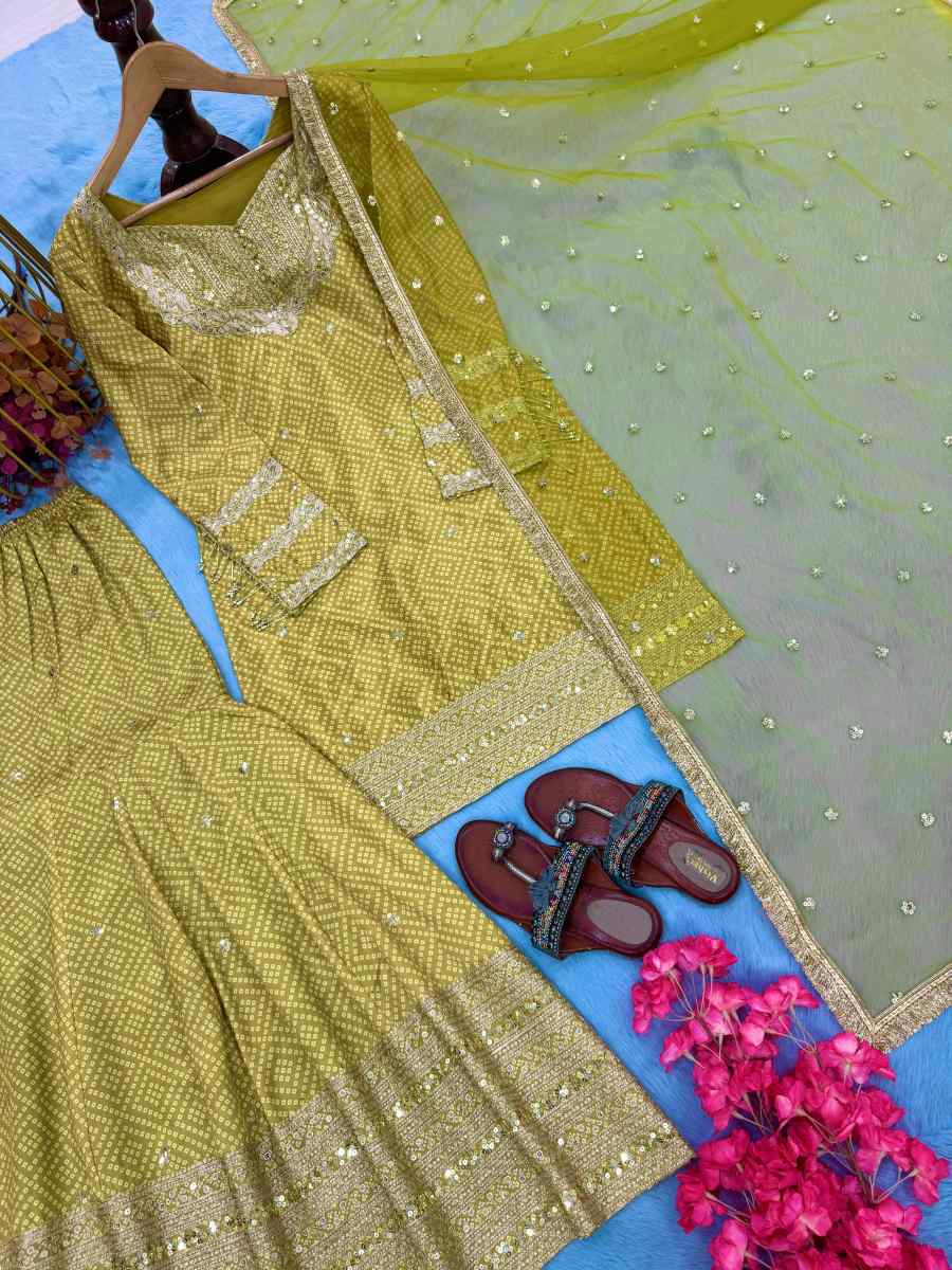 RICH LOOK CHINON SILK DIGITAL PRINT WITH EMBROIDERY 5 MM SEQUENCE WORK TOP SHARARA WITH DUPATTA FESTIVE WEAR WHOLESALE PRICE ETHNIC GARMENT (1)