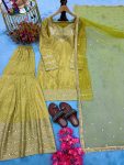 RICH LOOK CHINON SILK DIGITAL PRINT WITH EMBROIDERY 5 MM SEQUENCE WORK TOP SHARARA WITH DUPATTA FESTIVE WEAR WHOLESALE PRICE ETHNIC GARMENT (7)