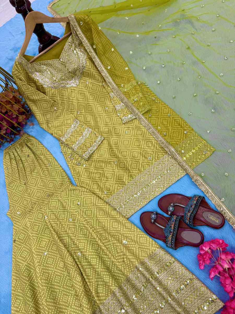 RICH LOOK CHINON SILK DIGITAL PRINT WITH EMBROIDERY 5 MM SEQUENCE WORK TOP SHARARA WITH DUPATTA FESTIVE WEAR WHOLESALE PRICE ETHNIC GARMENT (14)