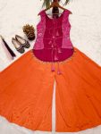 RICH LOOK CHINON SILK EMBROIDERY WITH SEQUENCE MULTI NEEDLE EMBROIDERY, ZARI WORK TOP PALAZZO SET FESTIVE WEAR WHOLESALE PRICE ETHNIC GARMENT (4)