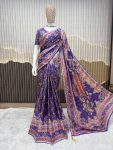 RICH LOOK CHINON SILK MIRROR HANDWORK, PIPING BORDER WITH TASSELS SAREE WITH UNSTITCHED BLOUSE WEDDING WEAR WHOLESALE PRICE ETHNIC GARMENT (2)