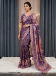 RICH LOOK CHINON SILK MIRROR HANDWORK, PIPING BORDER WITH TASSELS SAREE WITH UNSTITCHED BLOUSE WEDDING WEAR WHOLESALE PRICE ETHNIC GARMENT (2)