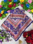RICH LOOK CHINON SILK MIRROR HANDWORK, PIPING BORDER WITH TASSELS SAREE WITH UNSTITCHED BLOUSE WEDDING WEAR WHOLESALE PRICE ETHNIC GARMENT (2)