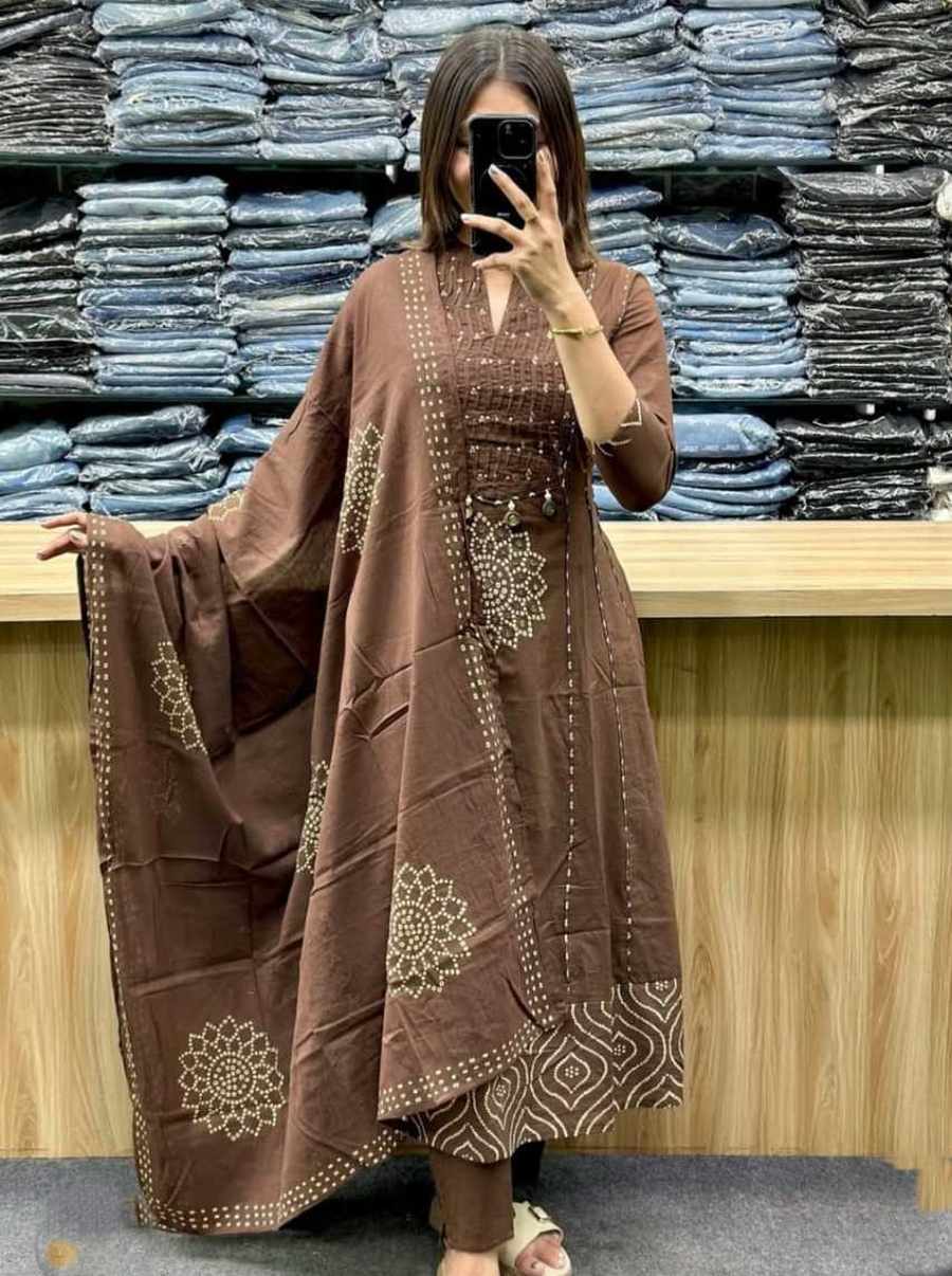 RICH LOOK COTTON ADDA WORK & HEAVY PINTEX WITH 4 PEARL LATKAN WORK TOP BOTTOM WITH DUPATTA DAILY WEAR WHOLESALE PRICE ETHNIC GARMENT (2)