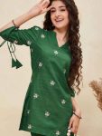 RICH LOOK COTTON BLEND EMBROIDERY WORK KID’S TOP BOTTOM SET FESTIVE WEAR WHOLESALE PRICE ETHNIC GARMENT (2)