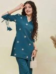 RICH LOOK COTTON BLEND EMBROIDERY WORK KID’S TOP BOTTOM SET FESTIVE WEAR WHOLESALE PRICE ETHNIC GARMENT (3)