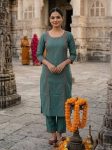 RICH LOOK COTTON EMBROIDERY WORK ONLY KURTI RAMA