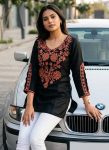 RICH LOOK COTTON EMBROIDERY WORK TOP BLACK
