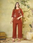 RICH LOOK COTTON MULTI EMBROIDERY THREAD WORK CO-ORD SET CASUAL WEAR WHOLESALE PRICE ETHNIC GARMENT (8)