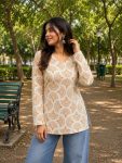 RICH  LOOK COTTON PRINTED WORK SHORT KURTI YELLOW