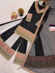 RICH LOOK CREPE SILK MULTI EMBROIDERY AND THREAD WORK TOP PALAZZO WITH DUPATTA FESTIVE WEAR WHOLESALE PRICE ETHNIC GARMENT (2)