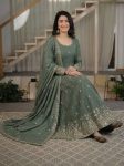 RICH LOOK CRUNCHY SILK SEQUENCE EMBROIDERY WORK GOWN BOTTOM WITH DUPATTA FESTIVE WEAR WHOLESALE PRICE ETHNIC GARMENT (4)