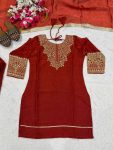 RICH LOOK FENDY SILK EMBROIDERY SEQUENCE WORK TOP PATIYALA WITH DUPATTA FESTIVE WEAR WHOLESALE PRICE ETHNIC GARMENT (2)