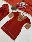 RICH LOOK FENDY SILK EMBROIDERY SEQUENCE WORK TOP PATIYALA WITH DUPATTA FESTIVE WEAR WHOLESALE PRICE ETHNIC GARMENT (2)