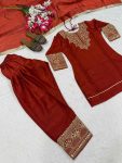 RICH LOOK FENDY SILK EMBROIDERY SEQUENCE WORK TOP PATIYALA WITH DUPATTA FESTIVE WEAR WHOLESALE PRICE ETHNIC GARMENT (2)