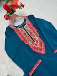 RICH LOOK FRENCH CREPE EMBROIDERY WORK TOP PENT SET FESTIVE WEAR WHOLESALE PRICE ETHNIC GARMENT (9)