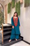 RICH LOOK FRENCH CREPE EMBROIDERY WORK TOP PENT SET FESTIVE WEAR WHOLESALE PRICE ETHNIC GARMENT (9)
