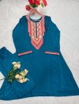 RICH LOOK FRENCH CREPE EMBROIDERY WORK TOP PENT SET FESTIVE WEAR WHOLESALE PRICE ETHNIC GARMENT (9)