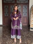 RICH LOOK FRENCH CREPE THREAD EMBROIDERY WORK TOP PALAZZO WITH DUPATTA FESTIVE WEAR WHOLESALE PRICE ETHNIC GARMENT (3)