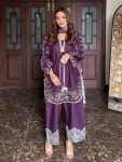 RICH LOOK FRENCH CREPE THREAD EMBROIDERY WORK TOP PALAZZO WITH DUPATTA FESTIVE WEAR WHOLESALE PRICE ETHNIC GARMENT (3)