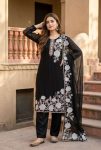 RICH LOOK FUAX GEORGETTE EMBROIDERY THREAD TOP BOTTOM WITH DUPATTA CASUAL WEAR WHOLESALE PRICE ETHNIC GARMENT (3)