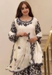 RICH LOOK GEORGETTE EMBROIDERY SEQUENCE AND DIMOND HAND WORK TOP PALAZZO WITH DUPATTA FESTIVE WEAR WHOLESALE PRICE ETHNIC GARMENT (5)