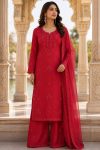 RICH LOOK GEORGETTE EMBROIDERY SEQUENCE WORK TOP PALAZZO WITH DUPATTA FESTIVE WEAR WHOLESALE PRICE ETHNIC GARMENT (3)