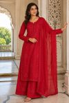 RICH LOOK GEORGETTE EMBROIDERY SEQUENCE WORK TOP PALAZZO WITH DUPATTA FESTIVE WEAR WHOLESALE PRICE ETHNIC GARMENT (3)