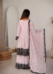 RICH LOOK GEORGETTE EMBROIDERY & THREAD WORK TOP PALAZZO WITH DUPATTA CASUAL WEAR WHOLESALE PRICE ETHNIC GARMENT (4)