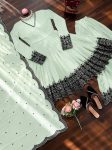 RICH LOOK GEORGETTE EMBROIDERY & THREAD WORK TOP PALAZZO WITH DUPATTA WEDDING WEAR WHOLESALE PRICE ETHNIC GARMENT(13)