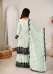 RICH LOOK GEORGETTE EMBROIDERY & THREAD WORK TOP PALAZZO WITH DUPATTA WEDDING WEAR WHOLESALE PRICE ETHNIC GARMENT(13)