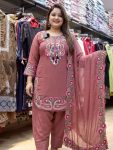 RICH LOOK GEORGETTE EMBROIDERY THREAD WORK TOP PATIYALA WITH DUPATTA FESTIVE WEAR WHOLESALE PRICE ETHNIC GARMENT (4)