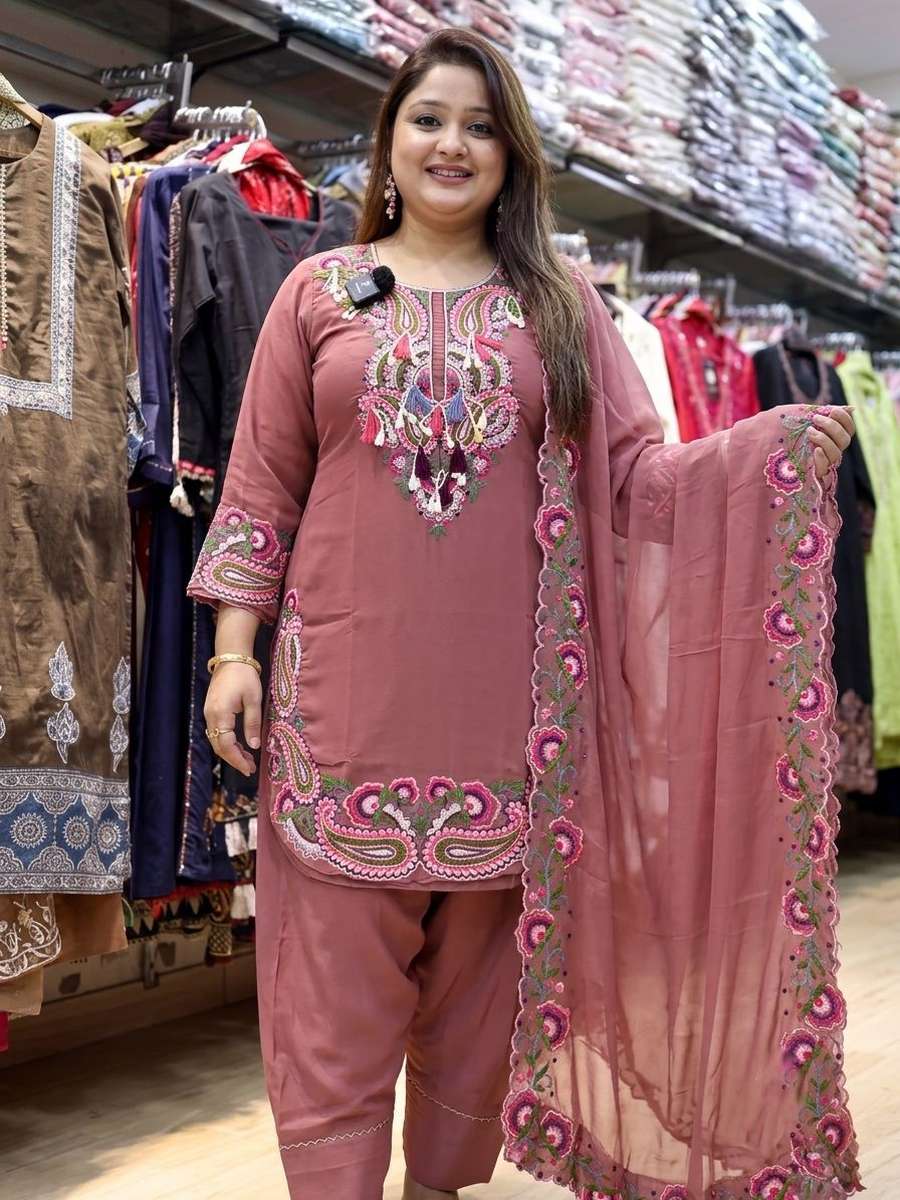 RICH LOOK GEORGETTE EMBROIDERY THREAD WORK TOP PATIYALA WITH DUPATTA FESTIVE WEAR WHOLESALE PRICE ETHNIC GARMENT (5)