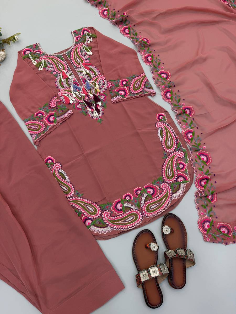RICH LOOK GEORGETTE EMBROIDERY THREAD WORK TOP PATIYALA WITH DUPATTA FESTIVE WEAR WHOLESALE PRICE ETHNIC GARMENT (7)