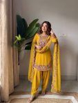 RICH LOOK GEORGETTE EMBROIDERY THREAD WORK TOP PATIYALA WITH DUPATTA WEDDING WEAR WHOLESALE PRICE ETHNIC GARMENT (2)