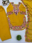 RICH LOOK GEORGETTE EMBROIDERY THREAD WORK TOP PATIYALA WITH DUPATTA WEDDING WEAR WHOLESALE PRICE ETHNIC GARMENT (2)
