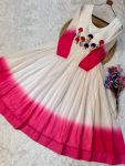 RICH LOOK GEORGETTE EMBROIDERY WOOLEN THREAD WORK GOWN FESTIVE WEAR WHOLESALE PRICE ETHNIC GARMENT (7)