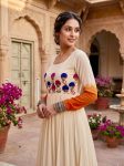 RICH LOOK GEORGETTE EMBROIDERY WOOLEN THREAD WORK GOWN FESTIVE WEAR WHOLESALE PRICE ETHNIC GARMENT (13)