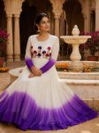 RICH LOOK GEORGETTE EMBROIDERY WOOLEN THREAD WORK GOWN FESTIVE WEAR WHOLESALE PRICE ETHNIC GARMENT (22)